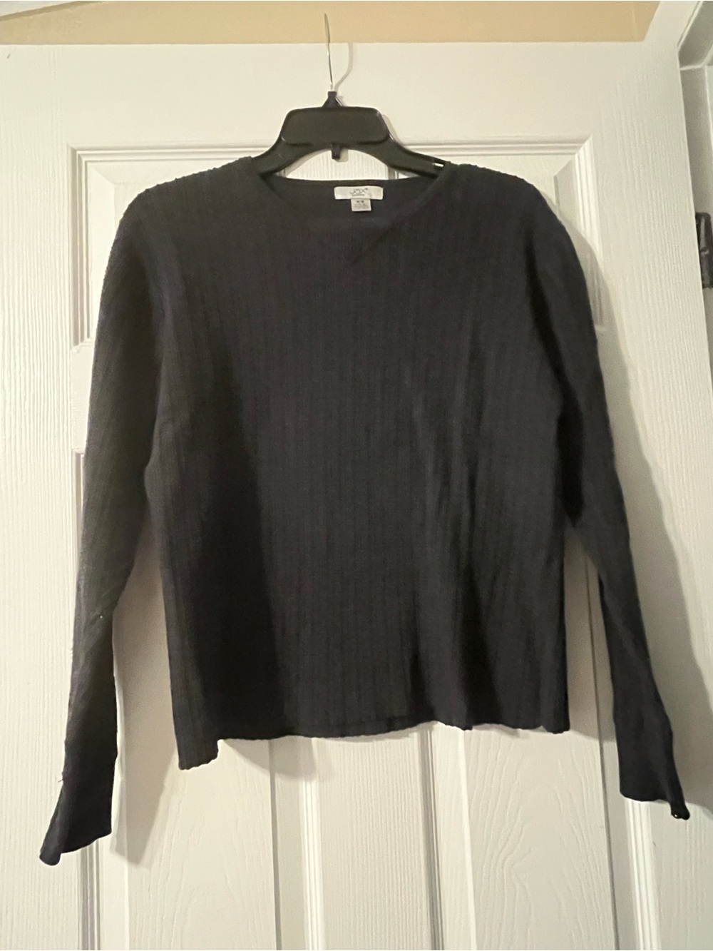 Women's Ribbed Crewneck Sweater — Black